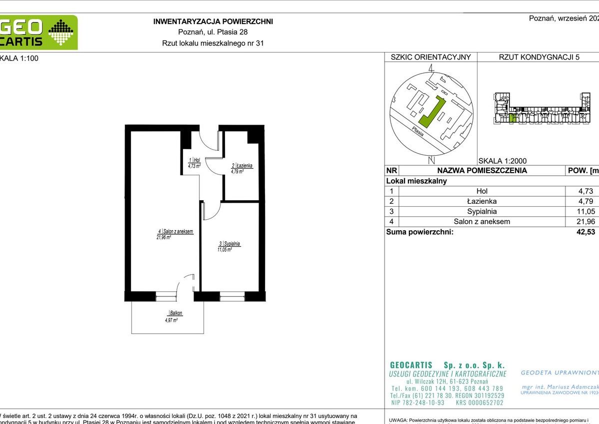 2-pokojowe mieszkanie 42m2 + balkon Bezpośrednio