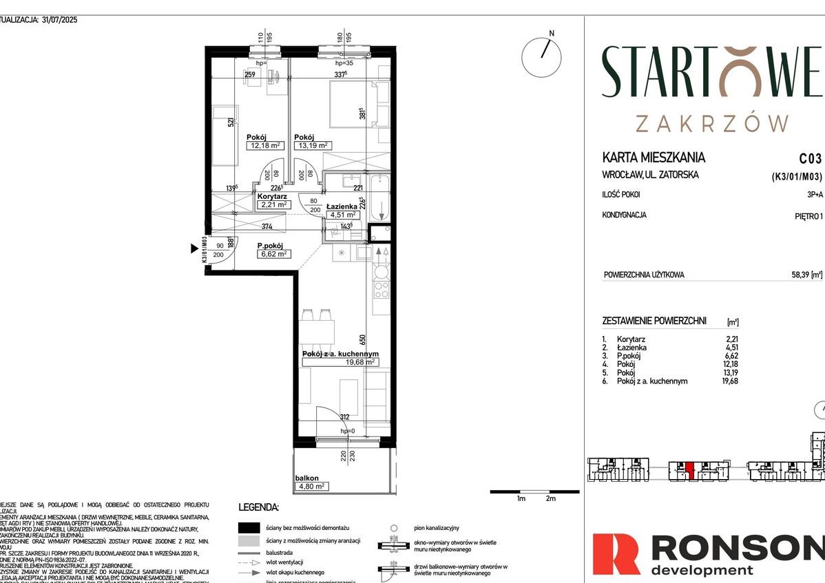 3-pokojowe mieszkanie 58m2 + balkon Bez Prowizji