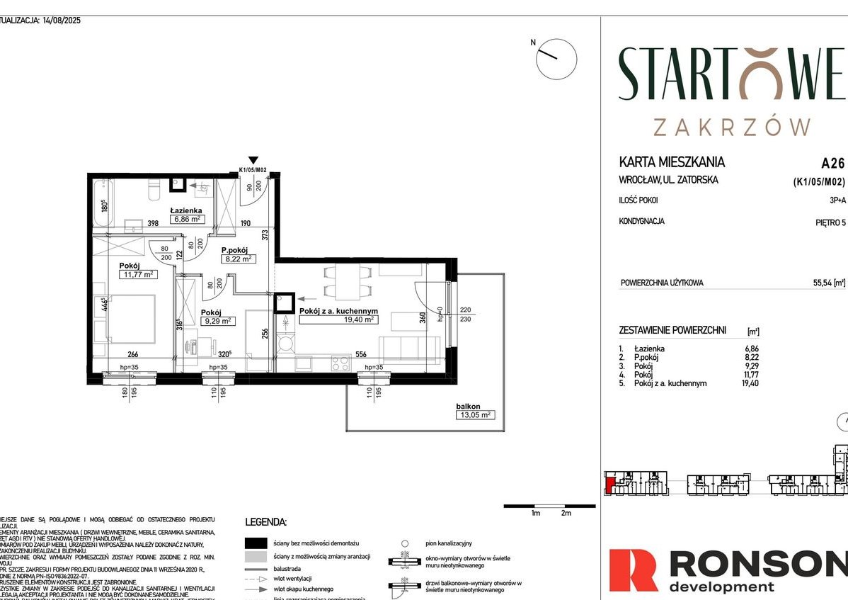 3-pokojowe mieszkanie 55m2 + balkon Bez Prowizji