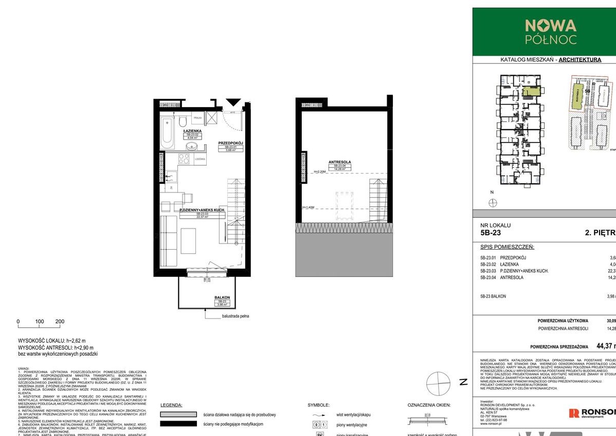 2-pokojowe mieszkanie 44m2 Bezpośrednio