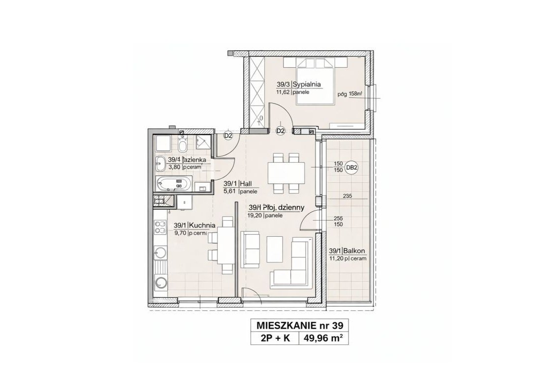 Nowe 2 pokoje + widokowy balkon na Projektancie