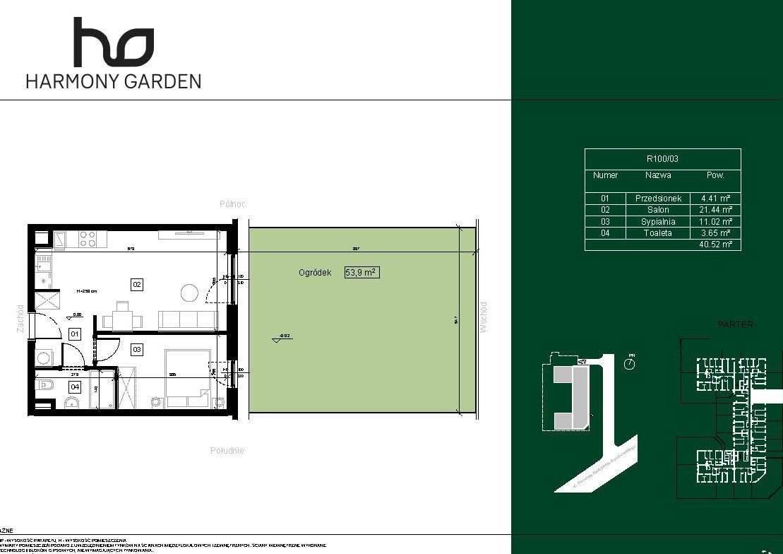 Komfortowe 2-pokojowe mieszkanie o pow. 40,56m², z ogrodem