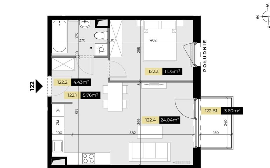 Tarasy Śląskie – ustawne 2 pokoje, balkon