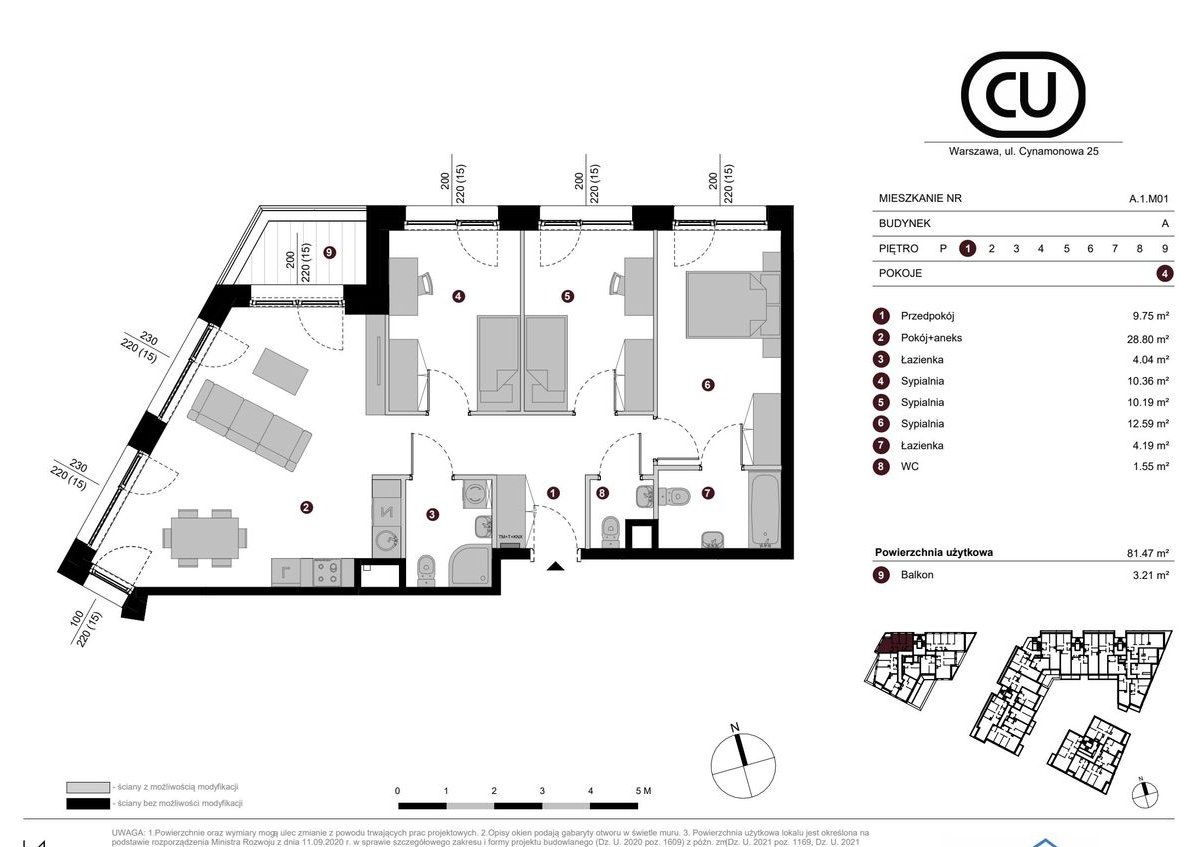 4-pokojowe mieszkanie 81m2 + balkon Bez Prowizji