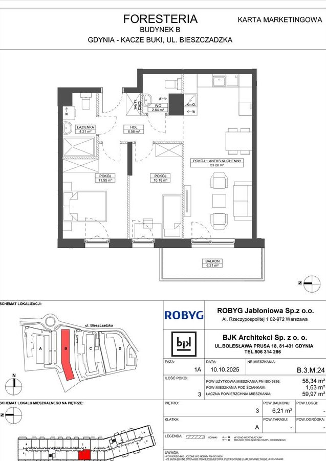 3-pokojowe mieszkanie 58m2 + balkon