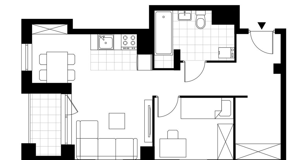 2-pokojowe mieszkanie 40m2 + loggia Bezpośrednio