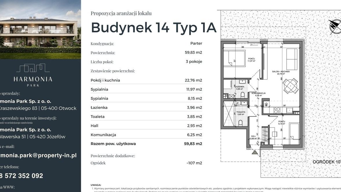 Harmonia Park Józefów | 3 pokoje z dużym ogrodem 107m2