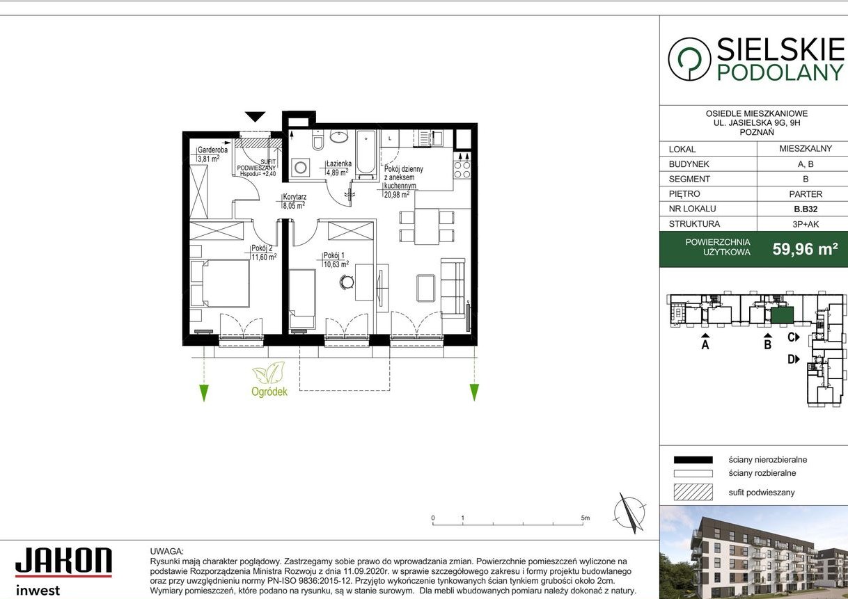 3-pokojowe mieszkanie 59m2 Bez Prowizji