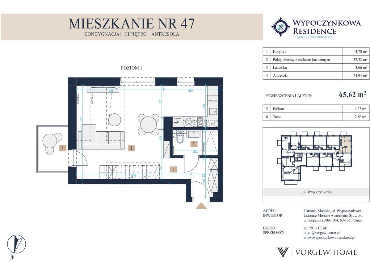 10900 zł/m2 brutto. 2 poziomowe - 3 komfortowe pokoje