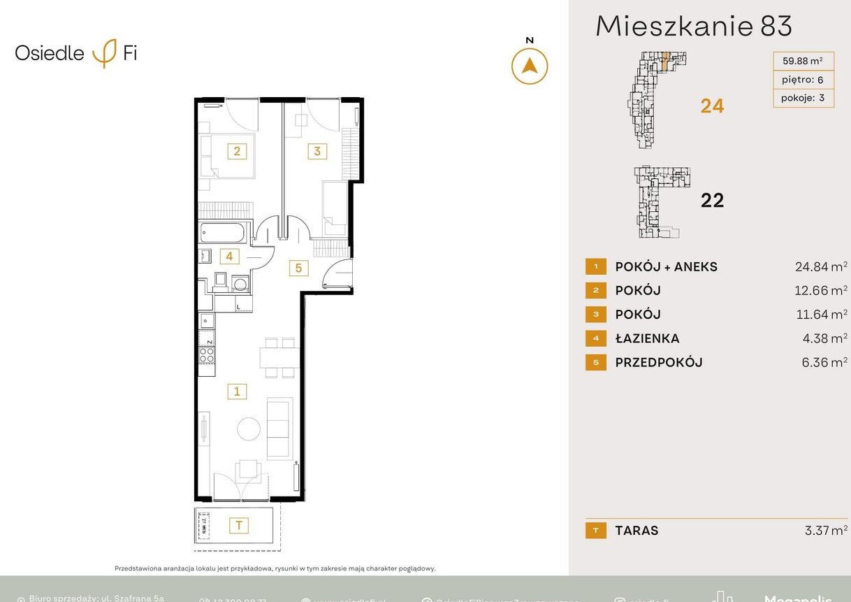 3-pokojowe mieszkanie 59m2 + taras Bez Prowizji