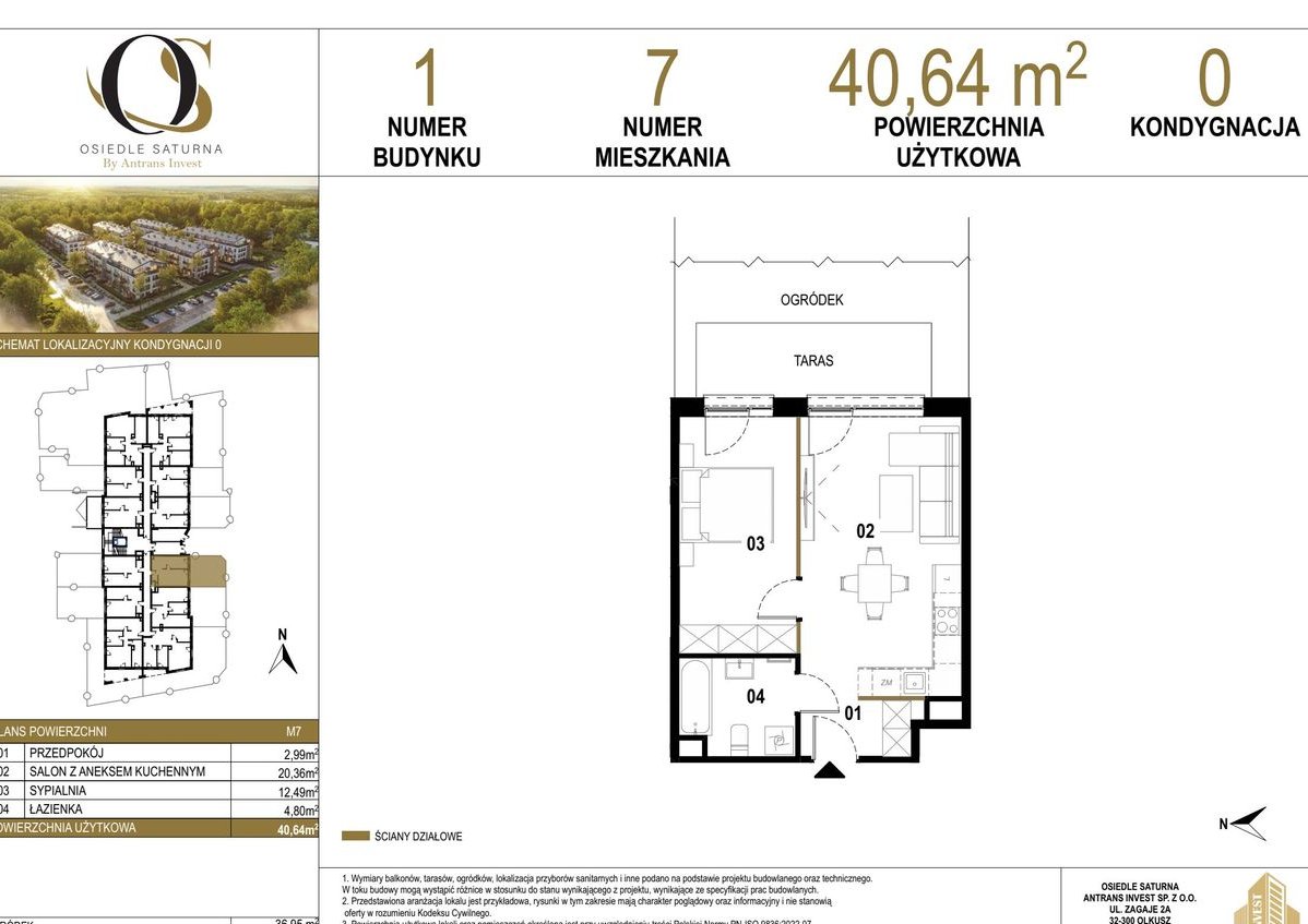 2-pokojowe mieszkanie 40m2 Bezpośrednio