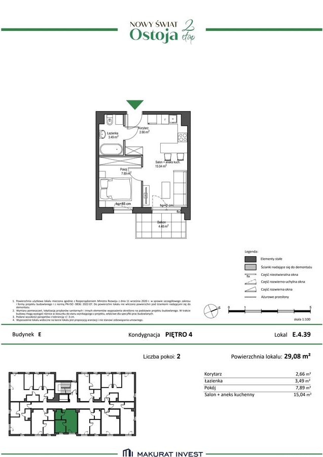 2-pokojowe mieszkanie 29m2 Bezpośrednio