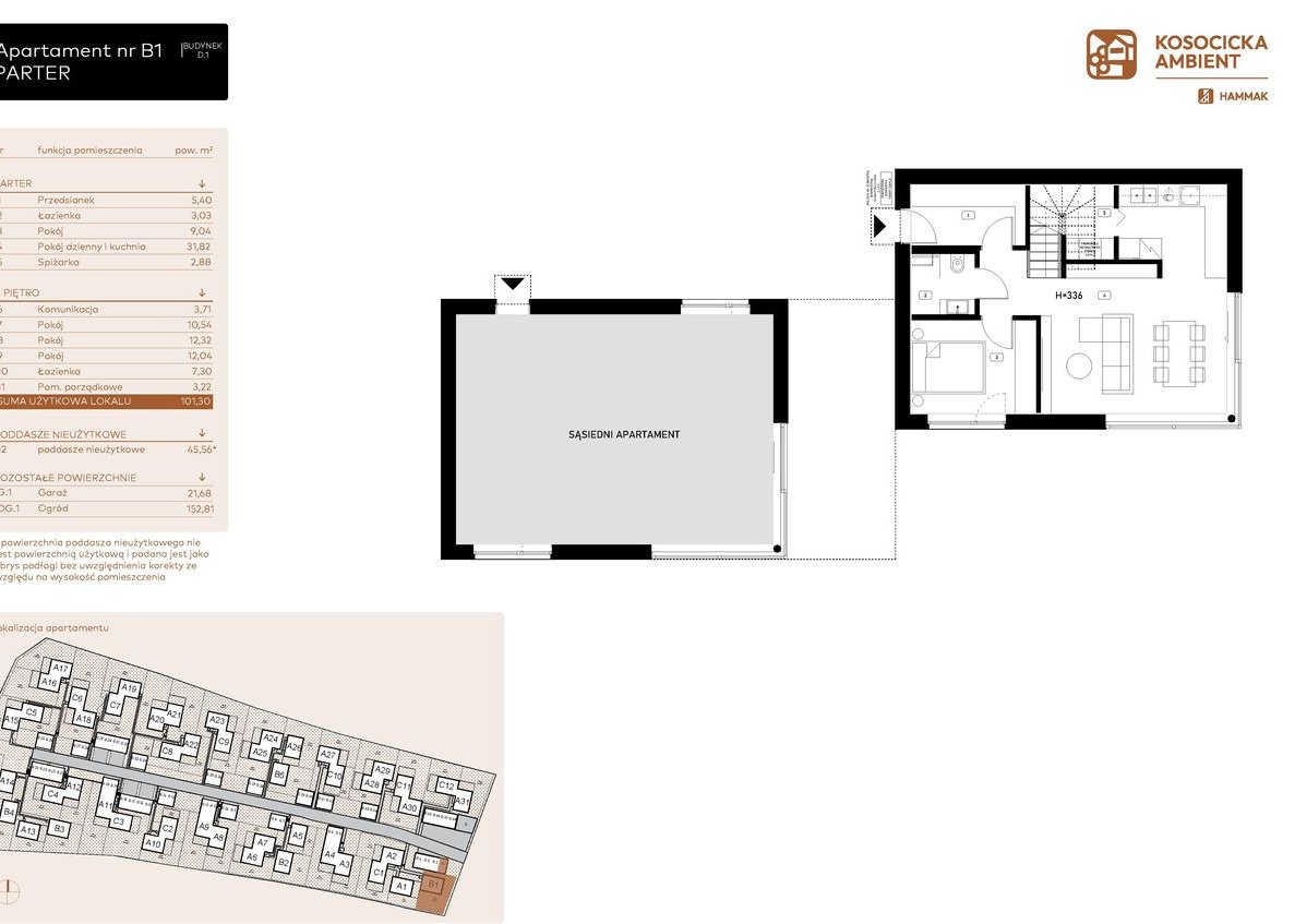 5-pokojowe mieszkanie 101m2 + ogródek Bezpośrednio