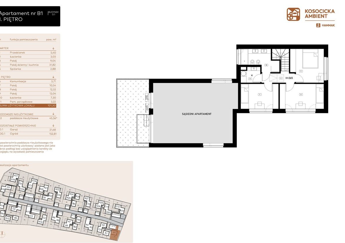 5-pokojowe mieszkanie 101m2 + ogródek Bezpośrednio