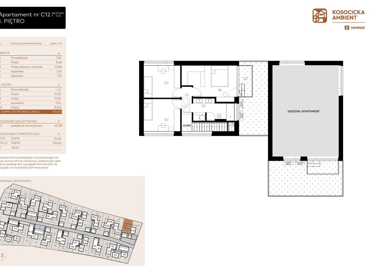 5-pokojowe mieszkanie 101m2 + ogródek Bezpośrednio
