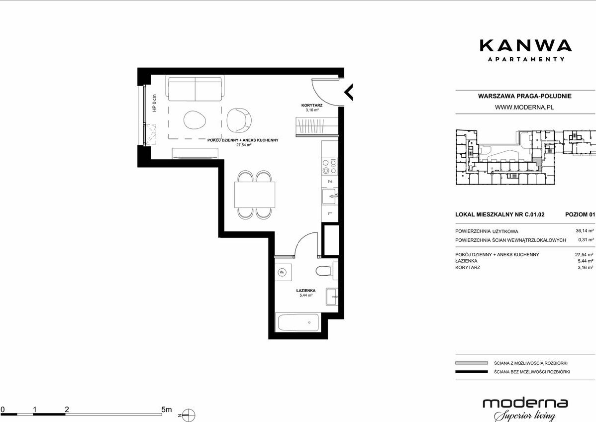 1-pokojowe mieszkanie 36m2 Bezpośrednio