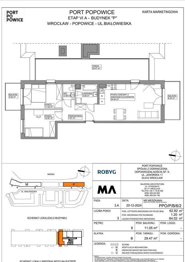 3-pokojowe mieszkanie 62m2 + taras Bezpośrednio
