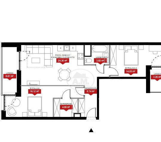 Niższa cena Mieszkanie z Loggią oraz Balkonem