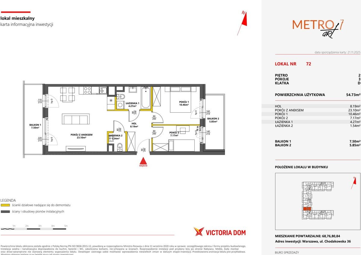 3-pokojowe mieszkanie 54m2 + 2 balkony