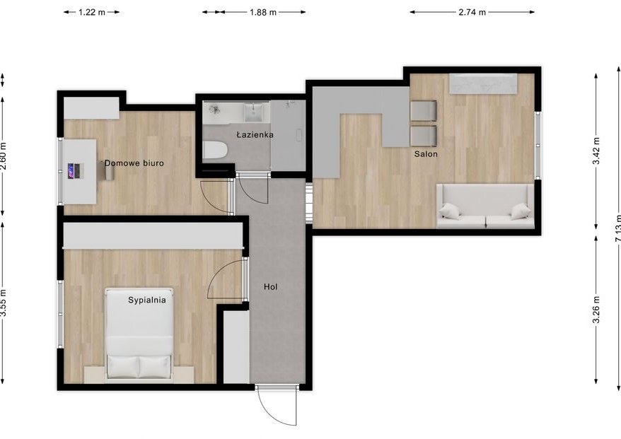 Nowoczesne 3 pokoje - standard premium | balkon | 48 m2 | 0%