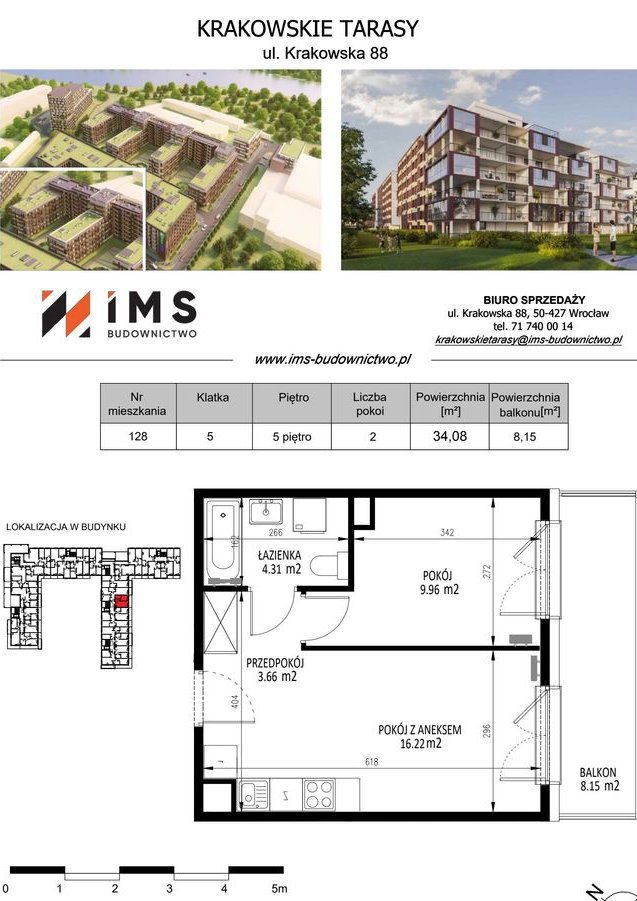 2-pokojowe mieszkanie 34m2 + balkon Bezpośrednio