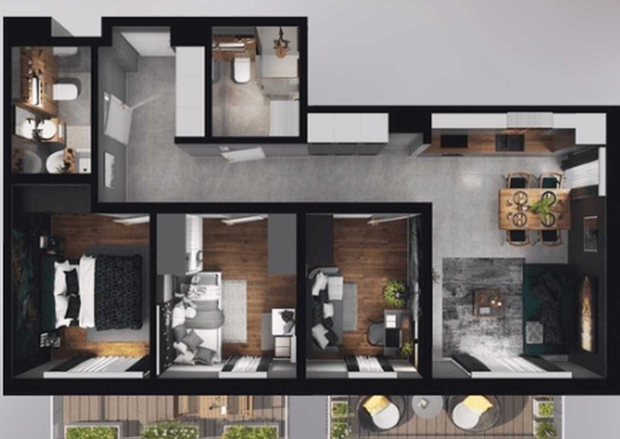 4 pokoje z 2 łazienkami i 2 balkonami GOTOWE -przyjdź zobaczyć na żywo