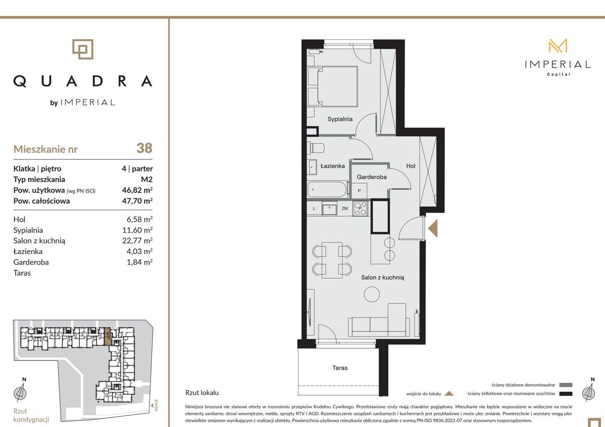2-pokojowe mieszkanie 46m2 Bezpośrednio