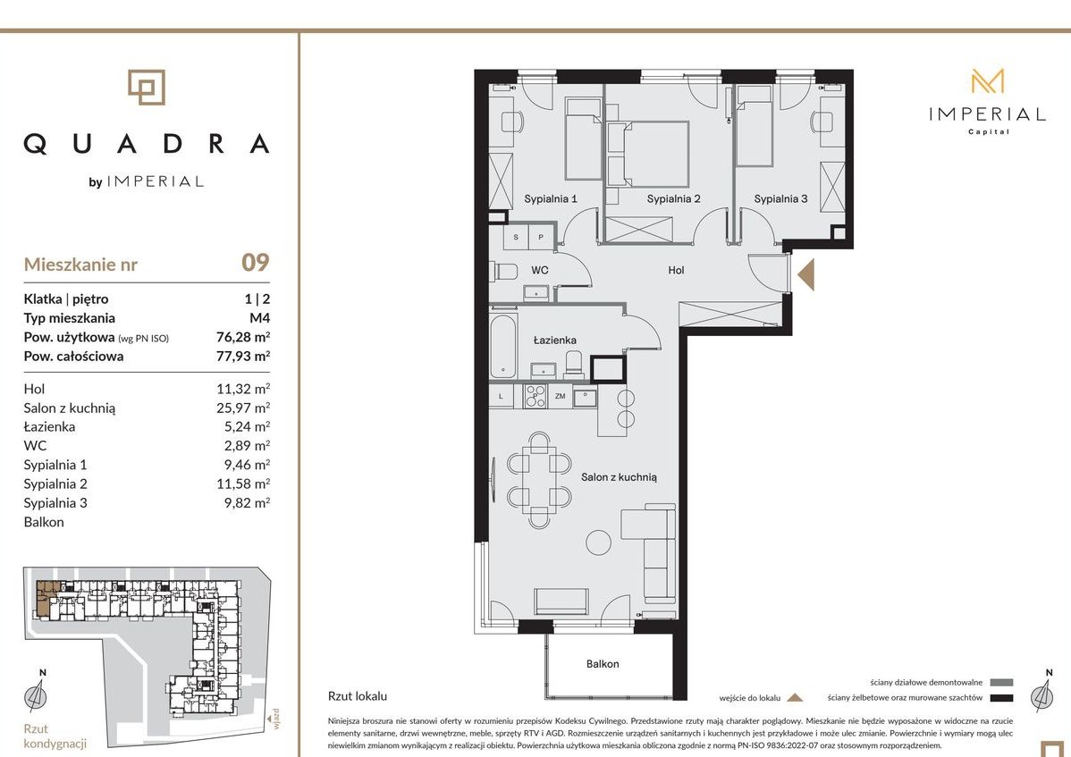 4-pokojowe mieszkanie 76m2 Bezpośrednio