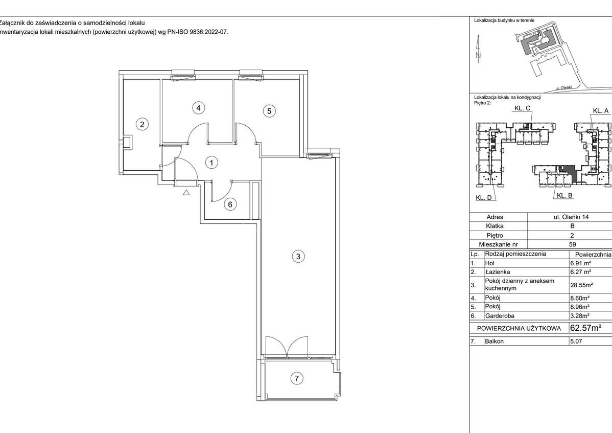 3-pokojowe mieszkanie 62m2 + balkon Bezpośrednio