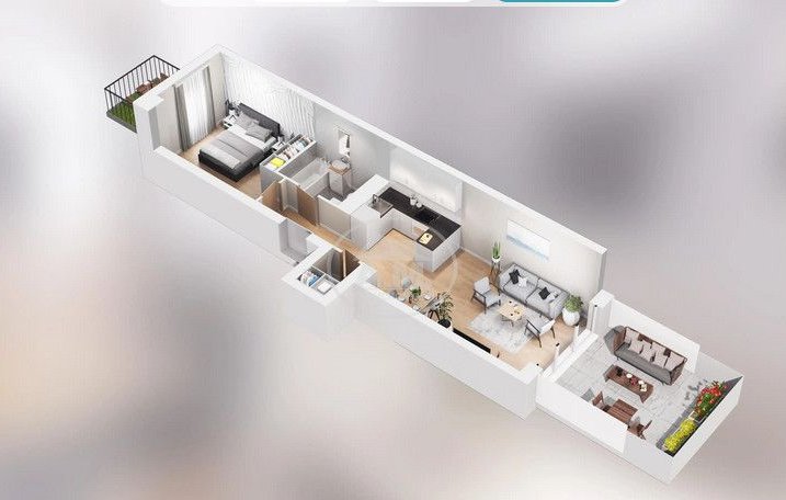 Dwustronne mieszanie z tarasem oraz ogródkiem