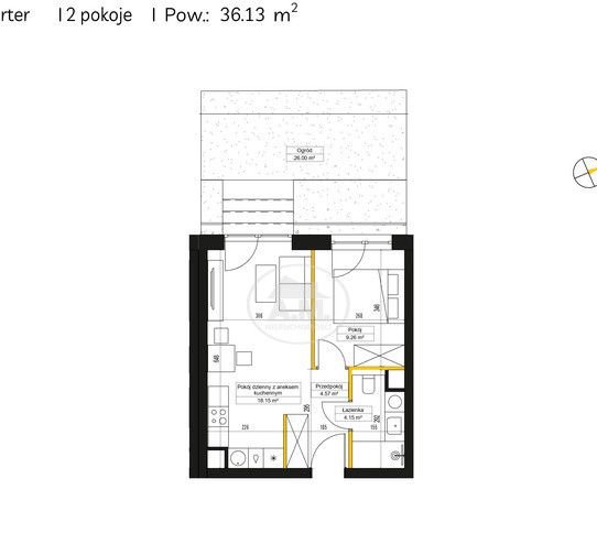 Dwupokojowe mieszkanie z ogródkiem Październik 26