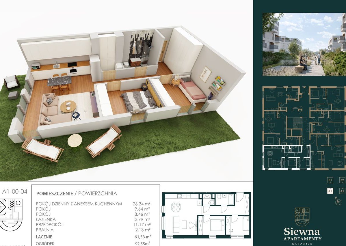 SIEWNA KAMERALNY APARTAMENT PREMIUM Z OGRÓDKIEM