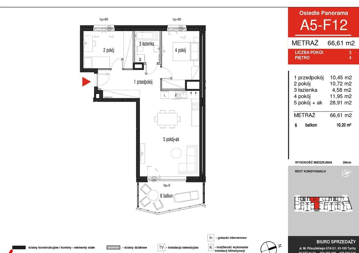 Słoneczne przestronne 3 pokoje z balkonem