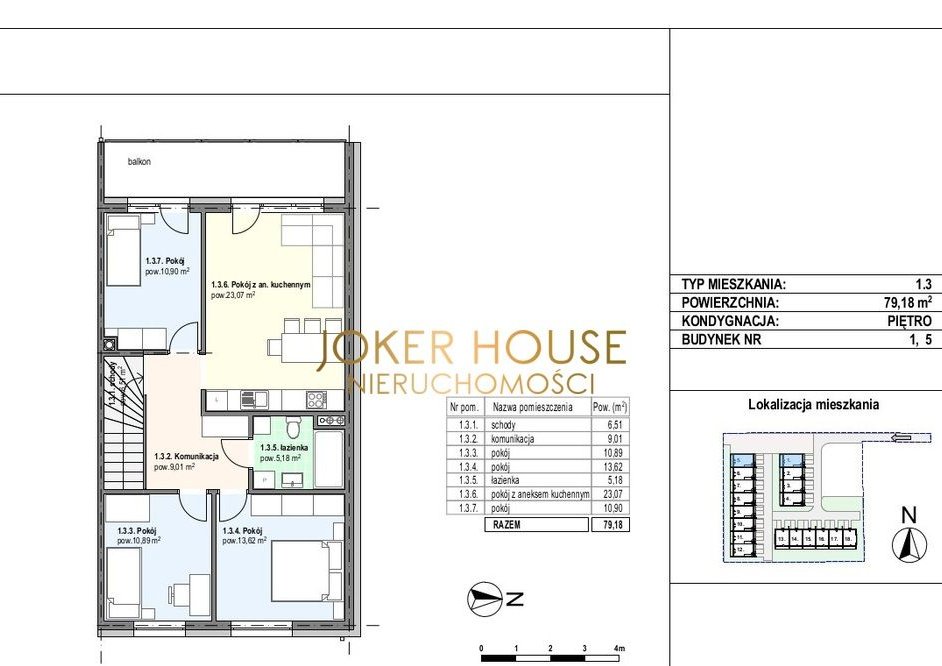 4 pokojowe mieszkanie z poddaszem i balkonem !