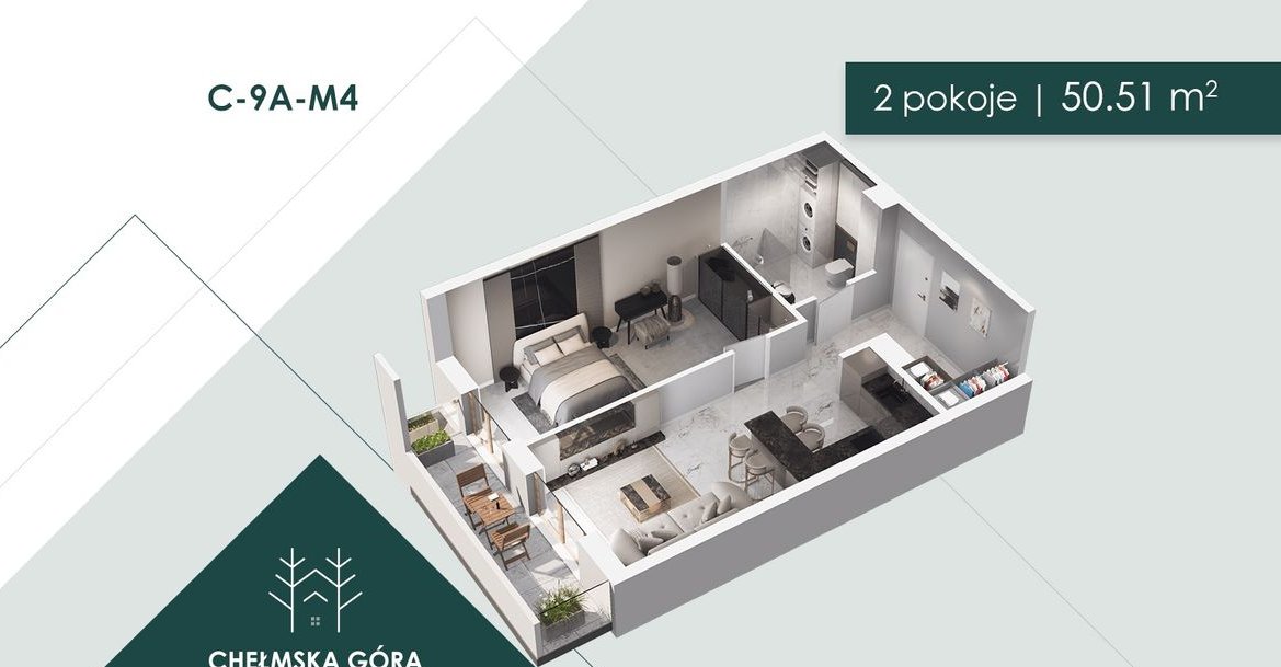 Chełmska Góra | C-9A-M4 | 2 pok. widok na ZACHÓD