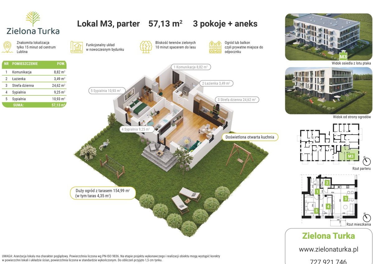 3 pokoje z ogromnym ogrodem, 15 min od centrum Lublina! BEZ PCC!