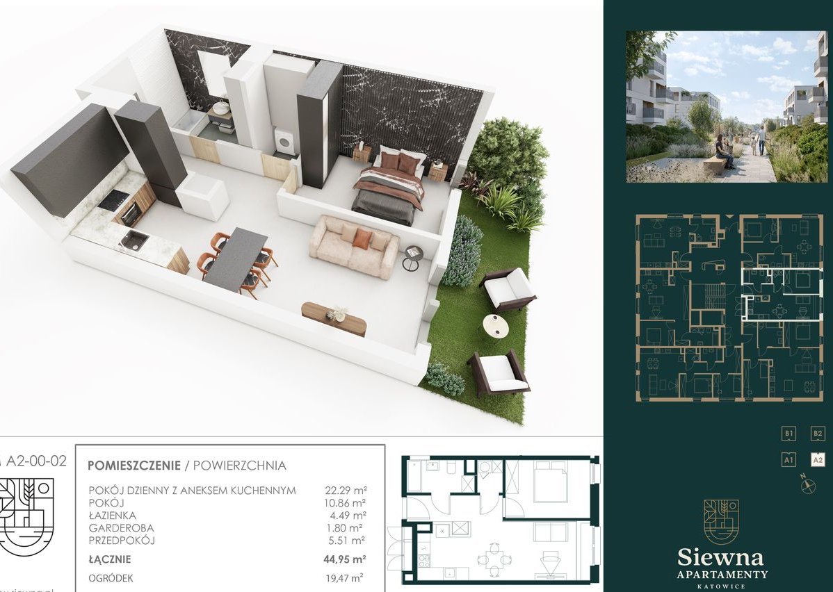 SIEWNA - KAMERALNY APARTAMENT PREMIUM Z OGRÓDKIEM