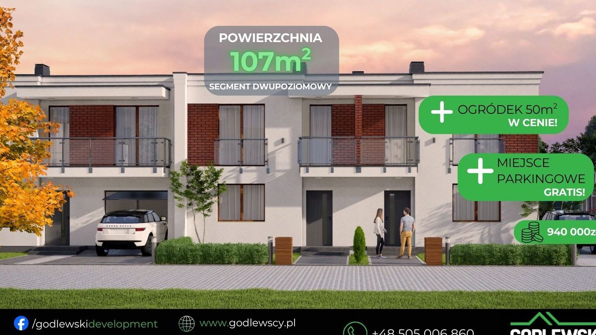 Bezpośrednio od Dewelopera! Segment z ogródkiem i garażem!