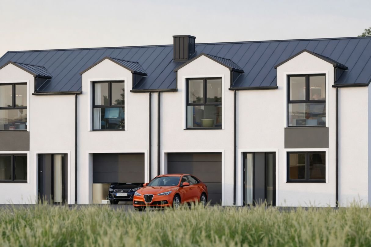 Nowoczesny dom z ogrodem i garażem – Sierosław, 149 m²