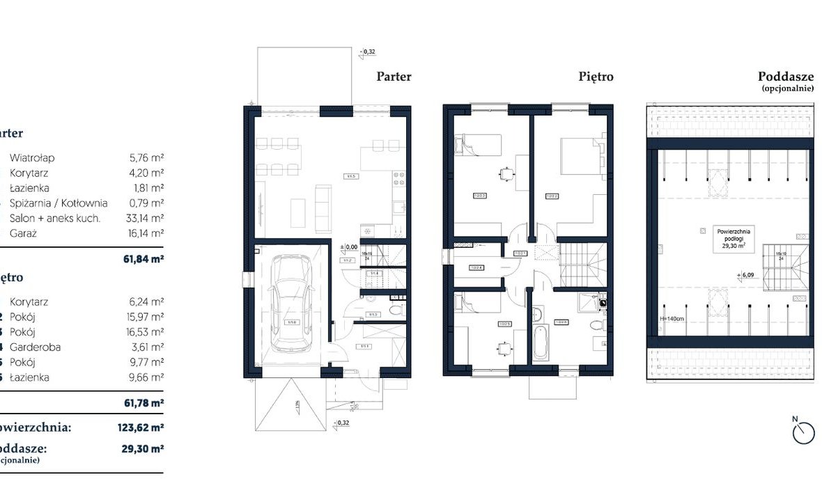 PREMIUM - 5 POKOI - Duży ogród- Pompa/Podłogowe - KLIMA - BRAK SKOSÓW