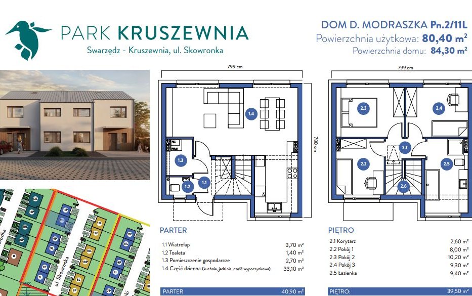 Dom 80,40m2 z własnym ogrodem i miejscami postojowymi