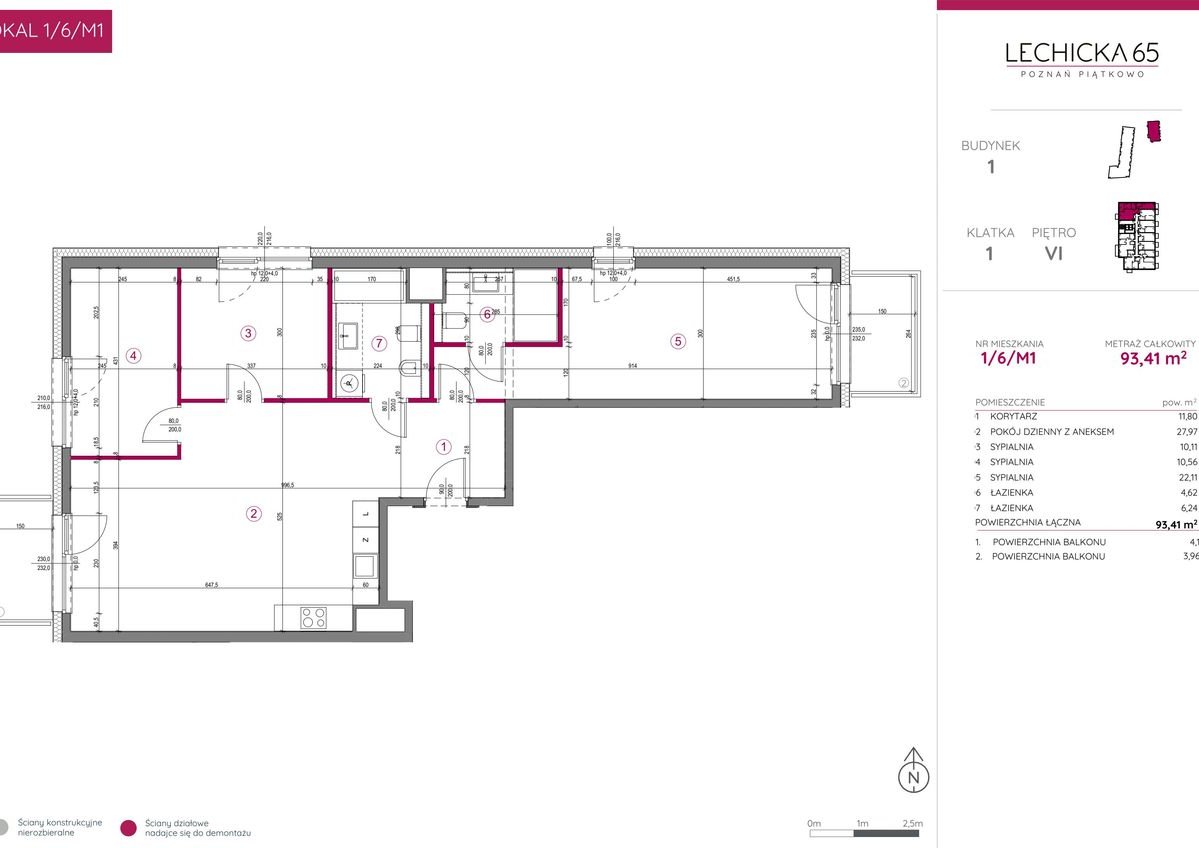 4-pokojowe mieszkanie 93m2 + 2 balkony