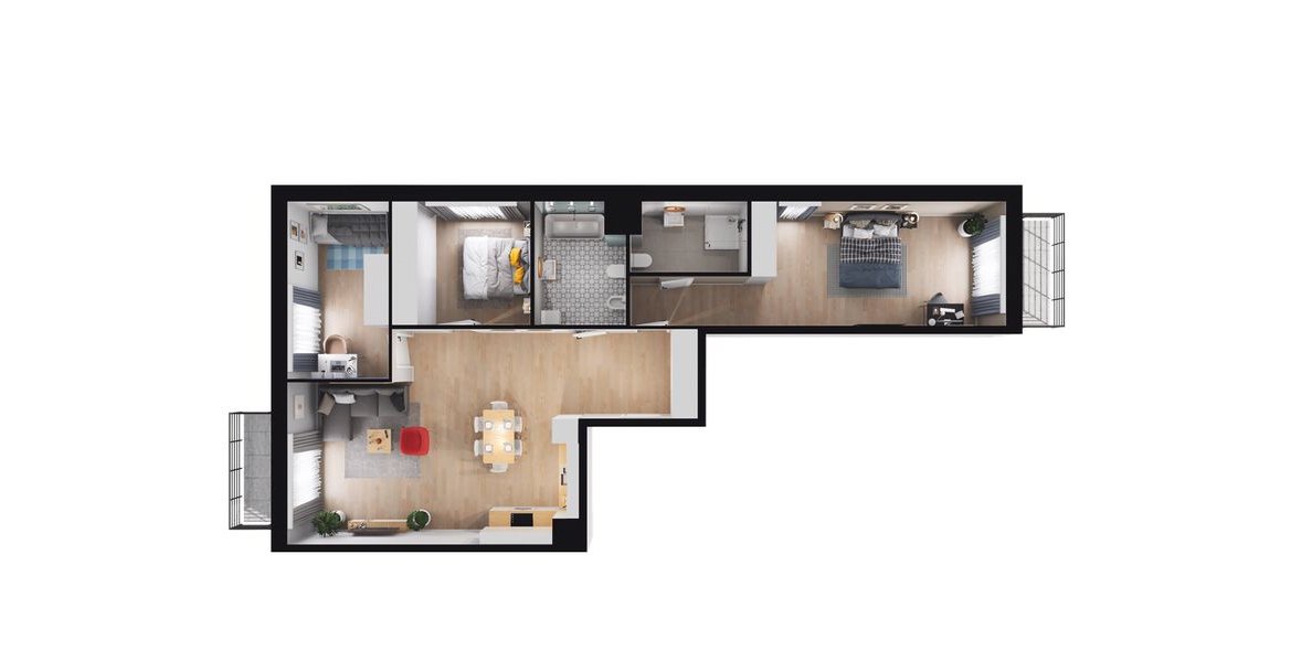 4-pokojowe mieszkanie 93m2 + 2 balkony