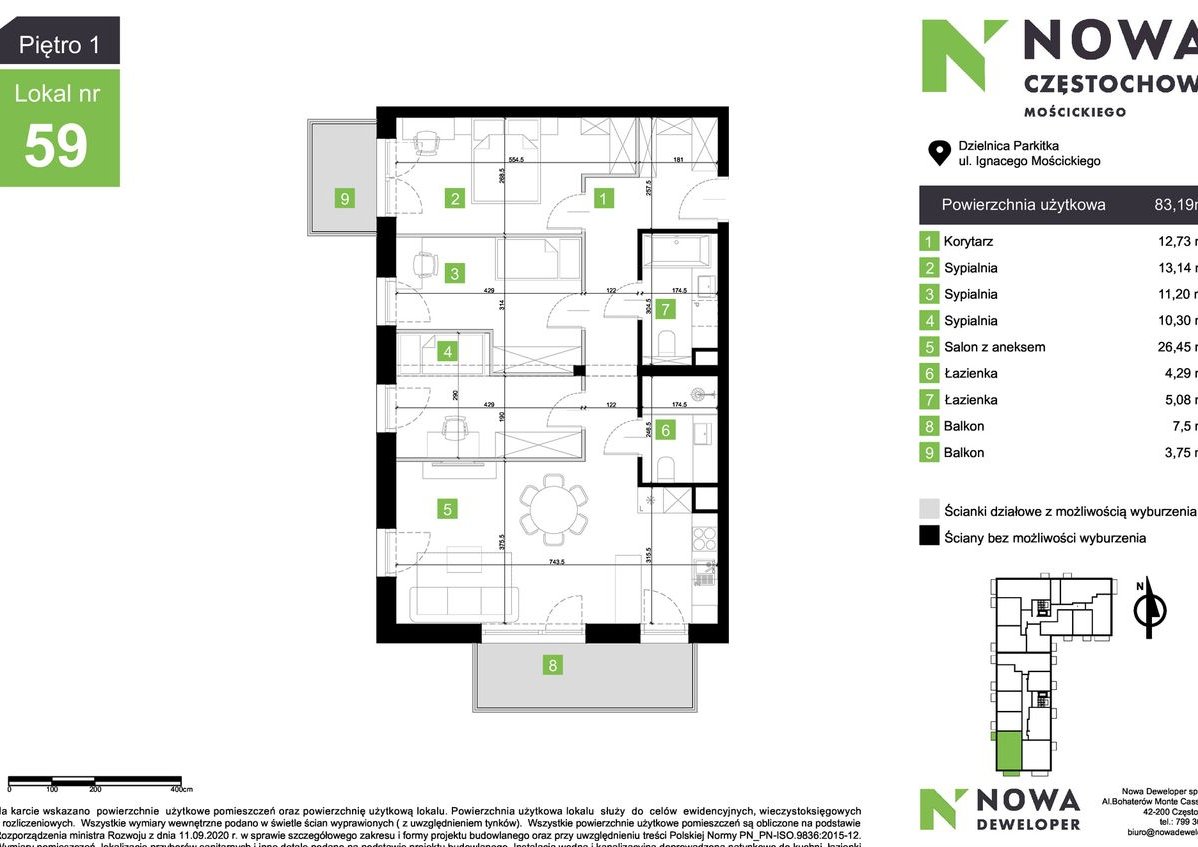 PRZESTRONNE, Południe -zachód, DWA BALKONY - dla rodzin!, niższe ceny!