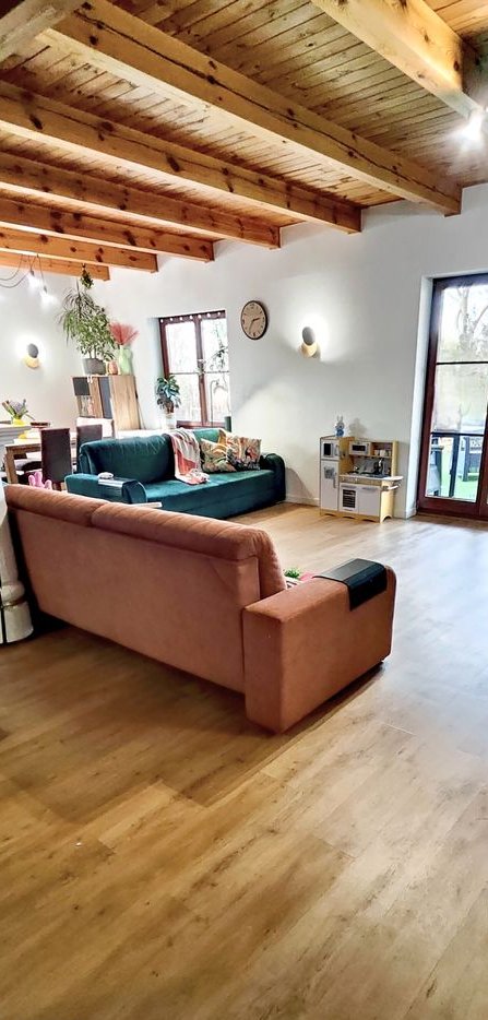 Dom z bali z przepięknym ogrodem