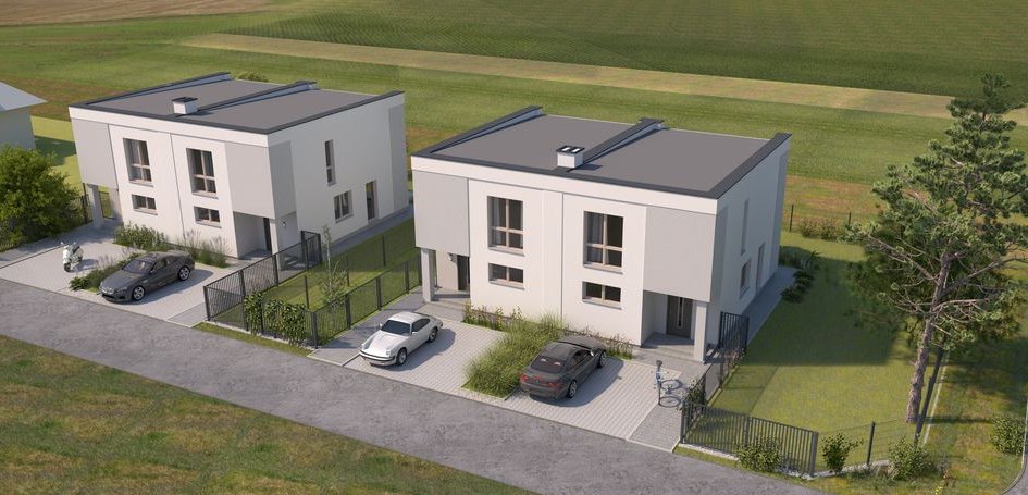 Nowoczesny dom w zabudowie bliźniaczej