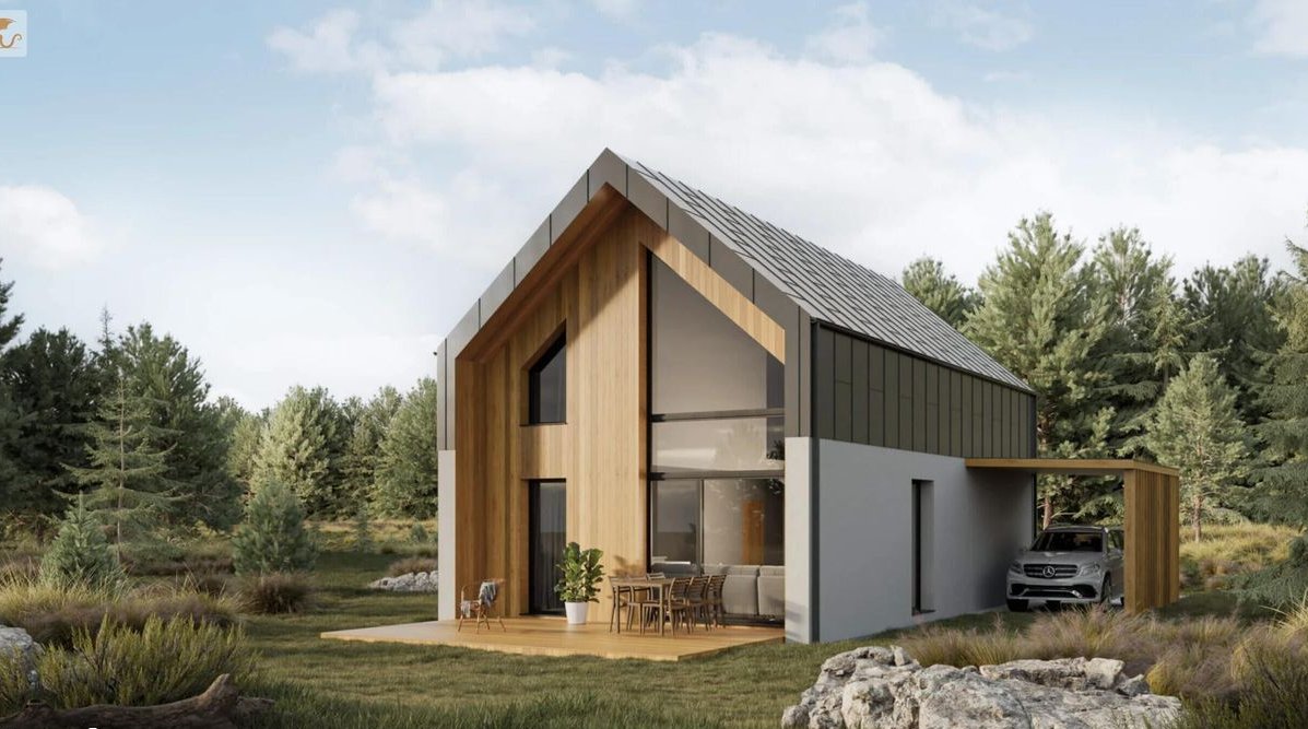 Dom szkieletowy PREMIUM – Dobczyce, działka 750 m2, deweloperski +