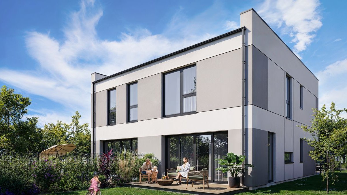 Nowoczesny bliźniak przy lesie | działka 415 m² | blisko Łodzi | pompa