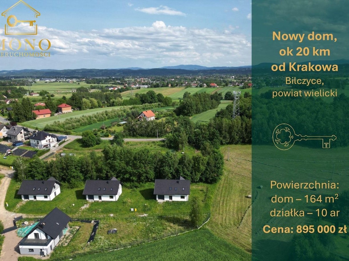 Nowy dom 164 mkw na 10-arach ok. 20 km od Krakowa!