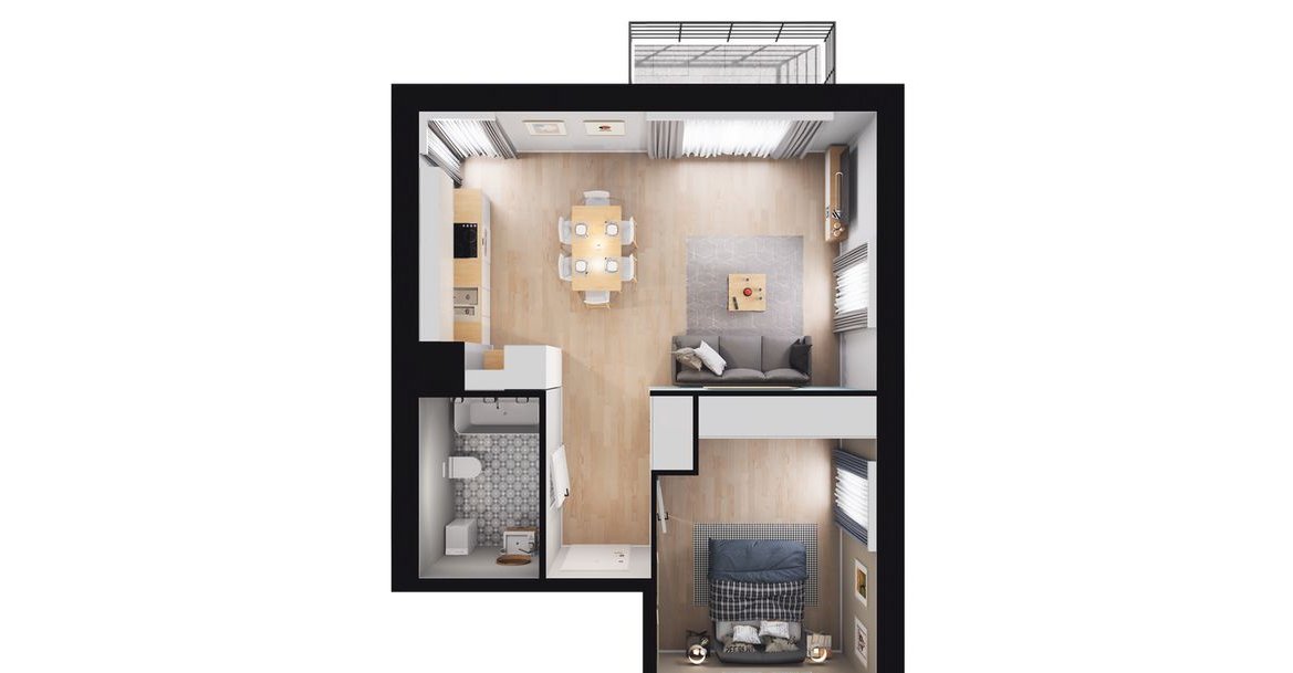 2-pokojowe mieszkanie 46m2 + balkon Bez Prowizji
